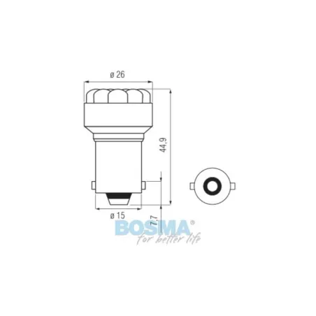 Bosma ЛАМПА 24V 12xLED Standard BA15S 6000k БЕЛАЯ (2 ШТУКИ)