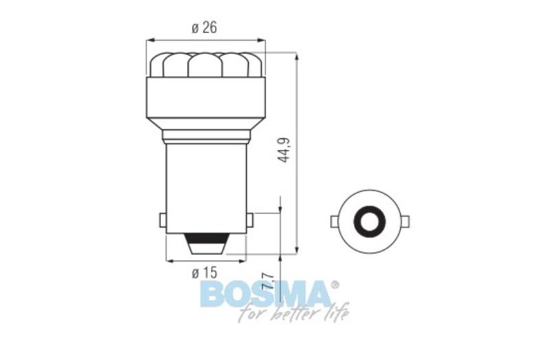 Bosma Bombilla 24V 12xLED Standard BA15S 6000k Blanca (2 Piezas)