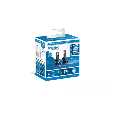 Bosma Bombilla 12 / 24V H7 LED 50000 LM 6000k CANBUS Blanca (2 Piezas)