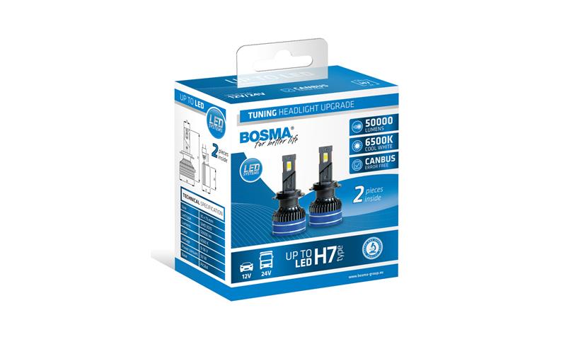 Bosma Bombilla 12 / 24V H7 LED 50000 LM 6000k CANBUS Blanca (2 Piezas)