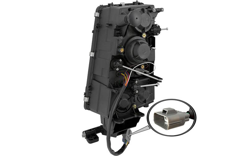 Volvo FH12 (2002-2008) Faro Delantero Dch (Ajuste Manual, Conector Cuadrado)