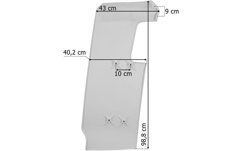 Volvo FH (2002-2008) Spoiler de Cabine Gauche Partie Supérieur