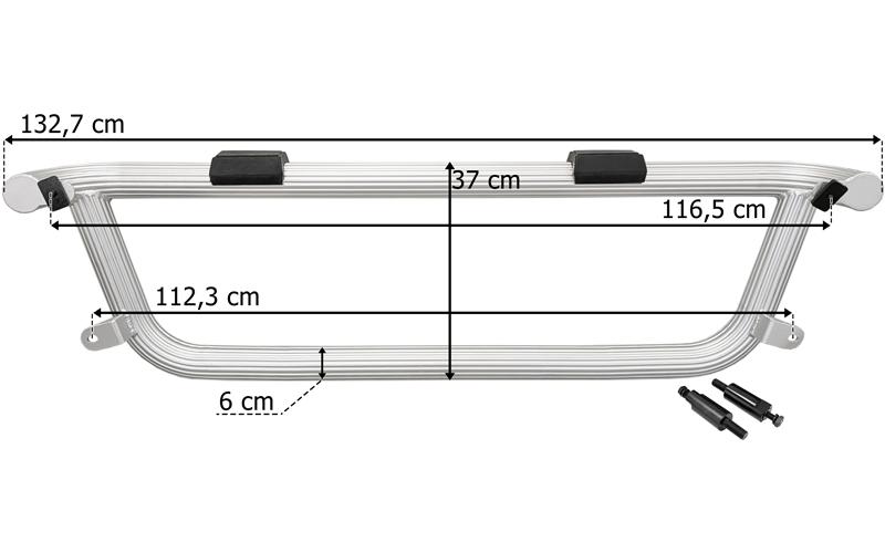 Volvo FH4 / FH5 ПЕРЕДНЯЯ ДУГА НАД БАМПЕРОМ (АЛЮМИНИЕВАЯ, ТЮНИНГ)