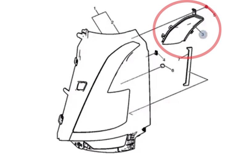 Volvo FH5 (2021-) LH Headlamp Bezel