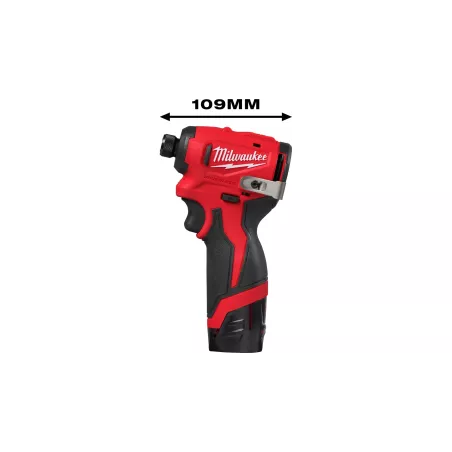 MILWAUKEE M12 BLIDRC-202C - KOMPAKTOWA ZAKRĘTARKA UDAROWA 1/4" HEX 12 V, 2.0 AH, W WALIZCE, Z 2 AKUMULATORAMI I ŁADOWARKĄ
