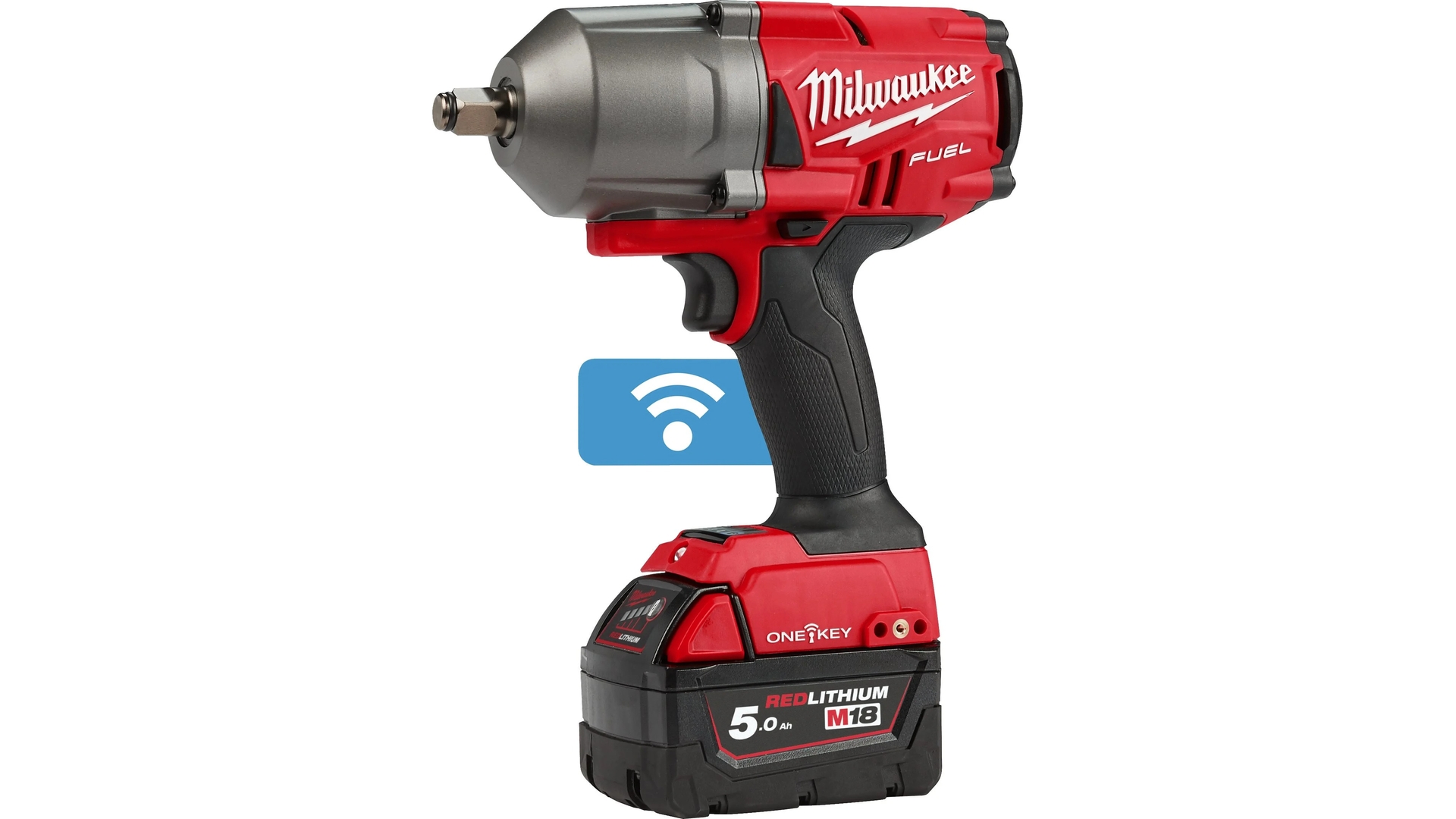 MILWAUKEE M18 ONEFHIWF12-502X - KLUCZ UDAROWY 1/2", 1356 NM, 18 V, 5.0 AH, ONE-KEY™, W WALIZCE, Z 2 AKUMULATORAMI I ŁADOWARKĄ

