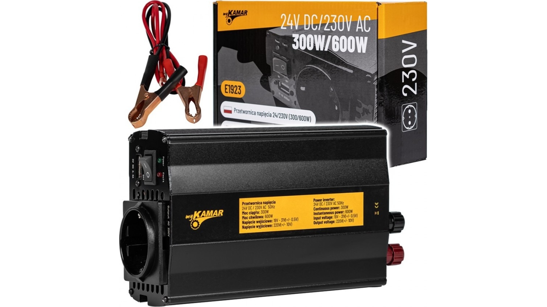 Voltage Inverter 24 / 230V 300 / 600W