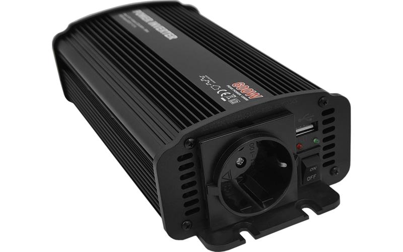 PRZETWORNICA NAPIĘCIA 24V/220V 600W Z WYJŚCIEM USB